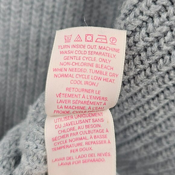 Victorias Secret Hoodie L Blue Gray Zip Up Drop Shoulder Split Hem Pockets Soft - Picture 10 of 13